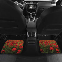 New Zealand ANZAC Day Car Mats The Ode Remembrance And Poppy DT04 Set 2pcs - Back Yellow - Polynesian Pride