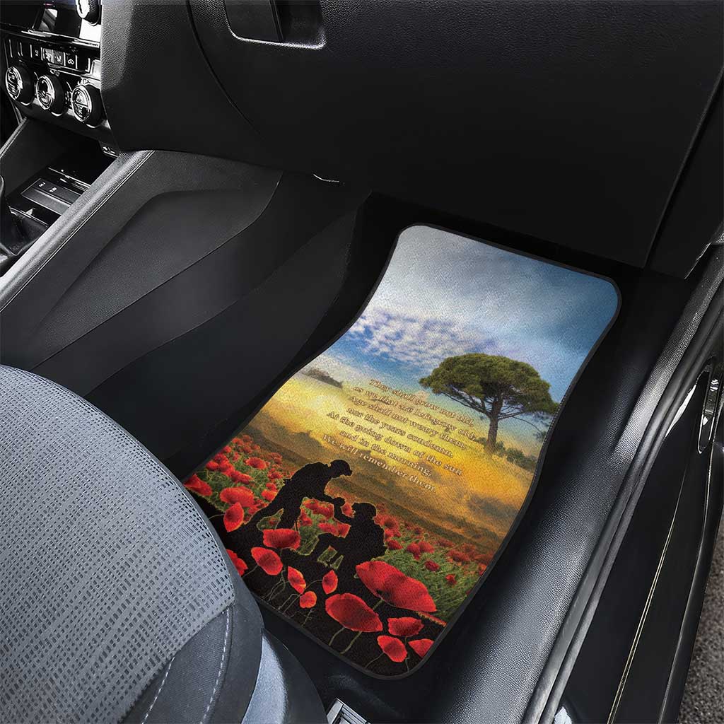 New Zealand ANZAC Day Car Mats The Ode Remembrance And Poppy DT04 - Polynesian Pride