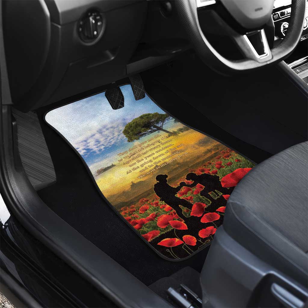 New Zealand ANZAC Day Car Mats The Ode Remembrance And Poppy DT04 - Polynesian Pride