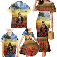 New Zealand ANZAC Day Family Matching Mermaid Dress and Hawaiian Shirt The Ode Remembrance And Poppy
