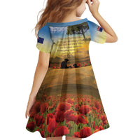 New Zealand ANZAC Day Family Matching Off The Shoulder Long Sleeve Dress and Hawaiian Shirt The Ode Remembrance And Poppy