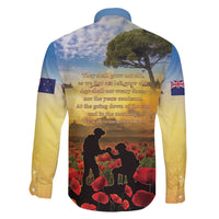 New Zealand ANZAC Day Family Matching Off The Shoulder Long Sleeve Dress and Hawaiian Shirt The Ode Remembrance And Poppy