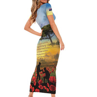 New Zealand ANZAC Day Family Matching Short Sleeve Bodycon Dress and Hawaiian Shirt The Ode Remembrance And Poppy