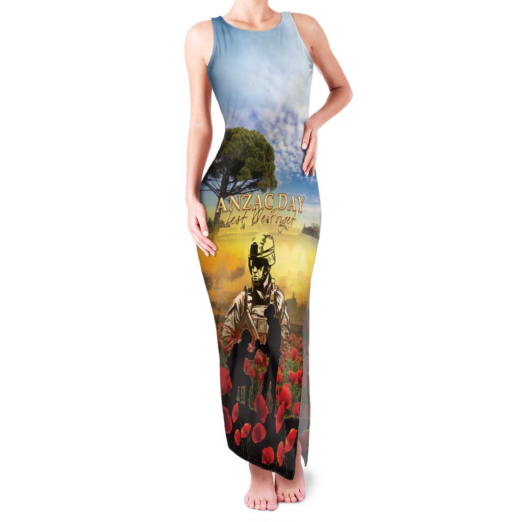 New Zealand ANZAC Day Family Matching Tank Maxi Dress and Hawaiian Shirt The Ode Remembrance And Poppy