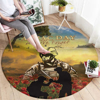 New Zealand ANZAC Day Round Carpet The Ode Remembrance And Poppy