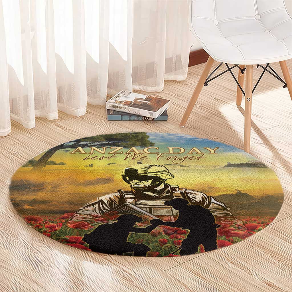 New Zealand ANZAC Day Round Carpet The Ode Remembrance And Poppy