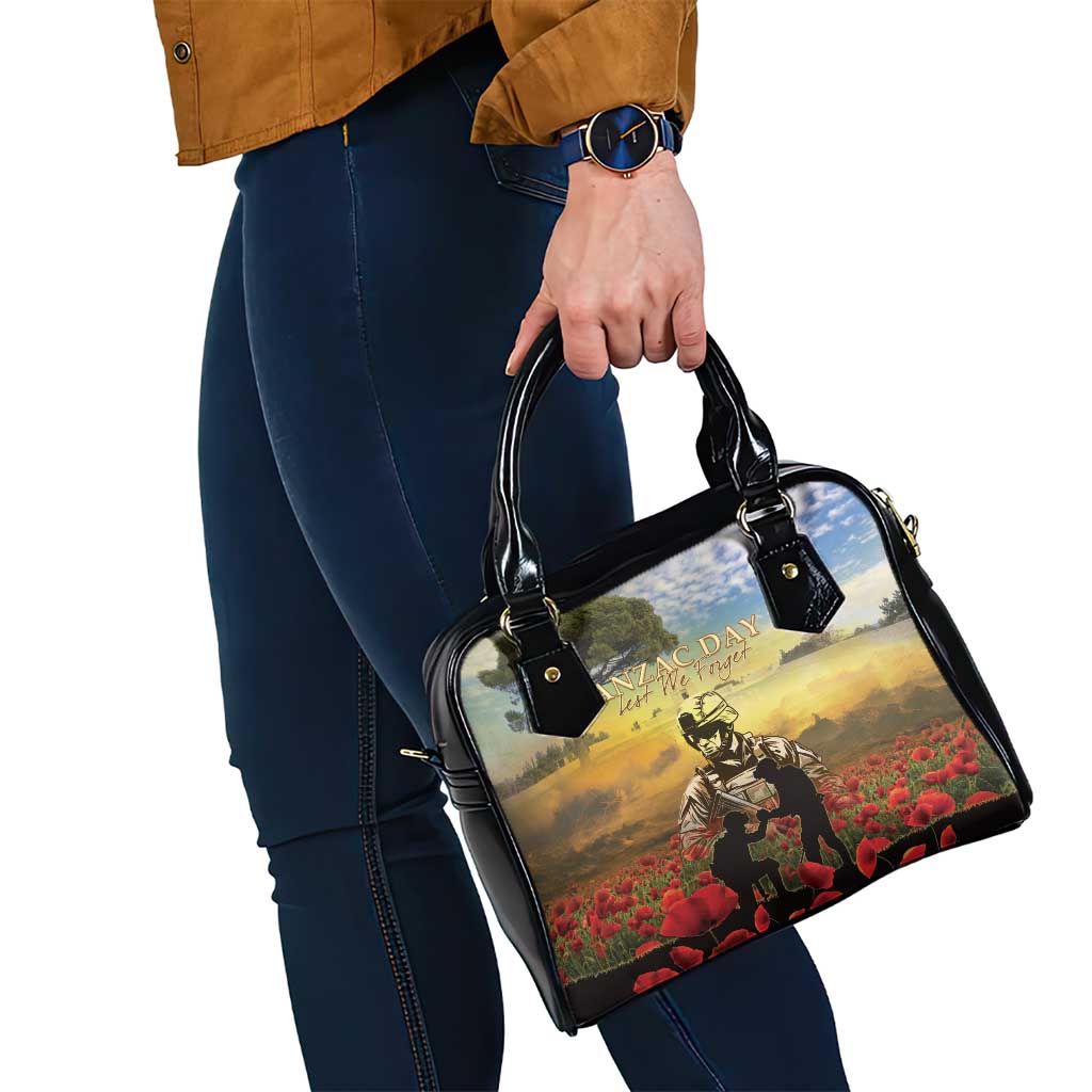 New Zealand ANZAC Day Shoulder Handbag The Ode Remembrance And Poppy