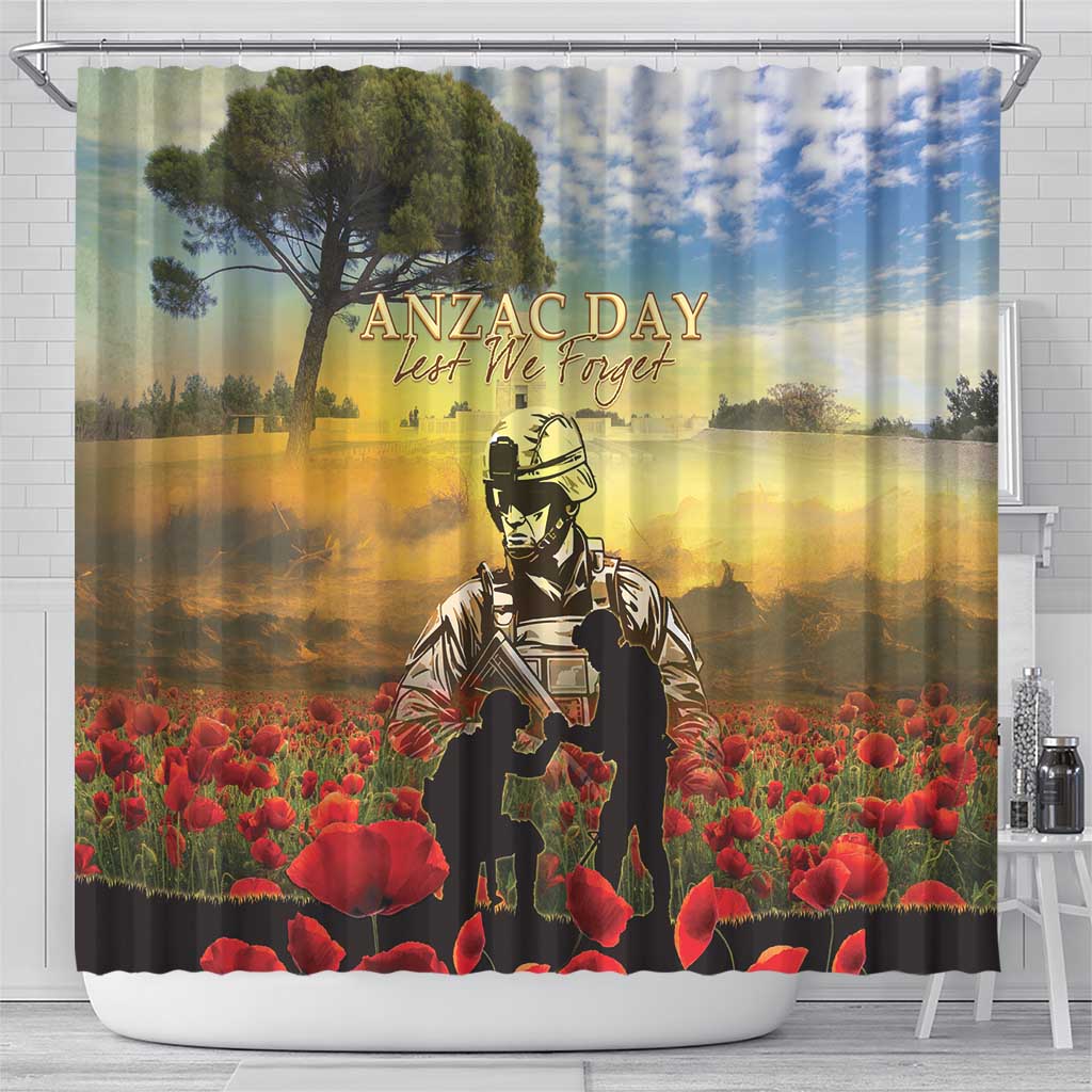 New Zealand ANZAC Day Shower Curtain The Ode Remembrance And Poppy
