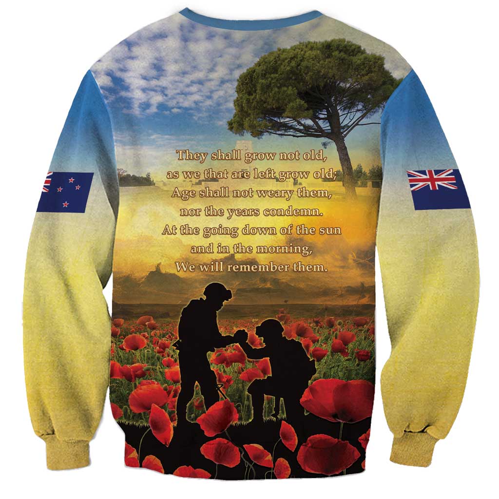 New Zealand ANZAC Day Sweatshirt The Ode Remembrance And Poppy DT04 - Polynesian Pride