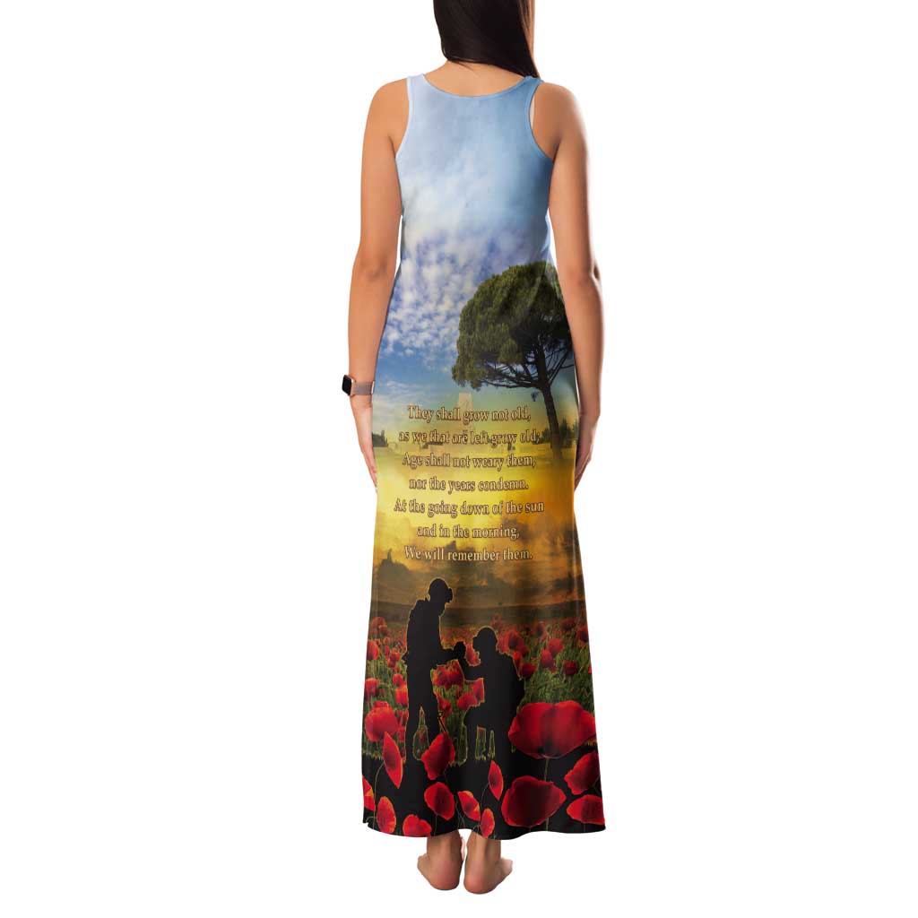 New Zealand ANZAC Day Tank Maxi Dress The Ode Remembrance And Poppy