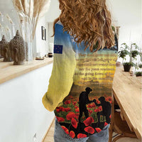 New Zealand ANZAC Day Women Casual Shirt The Ode Remembrance And Poppy