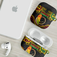 Vanuatu Language Week AirPods Case Boar Tusk Warrior Tribal Floral Pattern