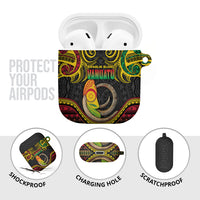 Vanuatu Language Week AirPods Case Boar Tusk Warrior Tribal Floral Pattern