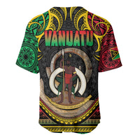 Vanuatu Language Week Baseball Jersey Boar Tusk Warrior Tribal Floral Pattern