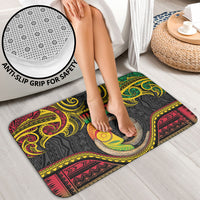 Vanuatu Language Week Bathroom Set Boar Tusk Warrior Tribal Floral Pattern