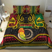 Vanuatu Language Week Bedding Set Boar Tusk Warrior Tribal Floral Pattern