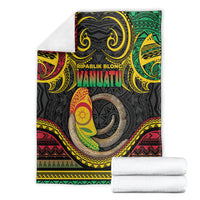 Vanuatu Language Week Blanket Boar Tusk Warrior Tribal Floral Pattern