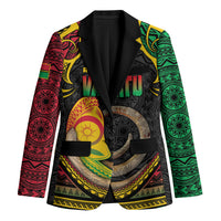 Vanuatu Language Week Blazer Boar Tusk Warrior Tribal Floral Pattern
