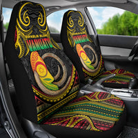 Vanuatu Language Week Car Seat Cover Boar Tusk Warrior Tribal Floral Pattern