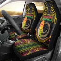 Vanuatu Language Week Car Seat Cover Boar Tusk Warrior Tribal Floral Pattern