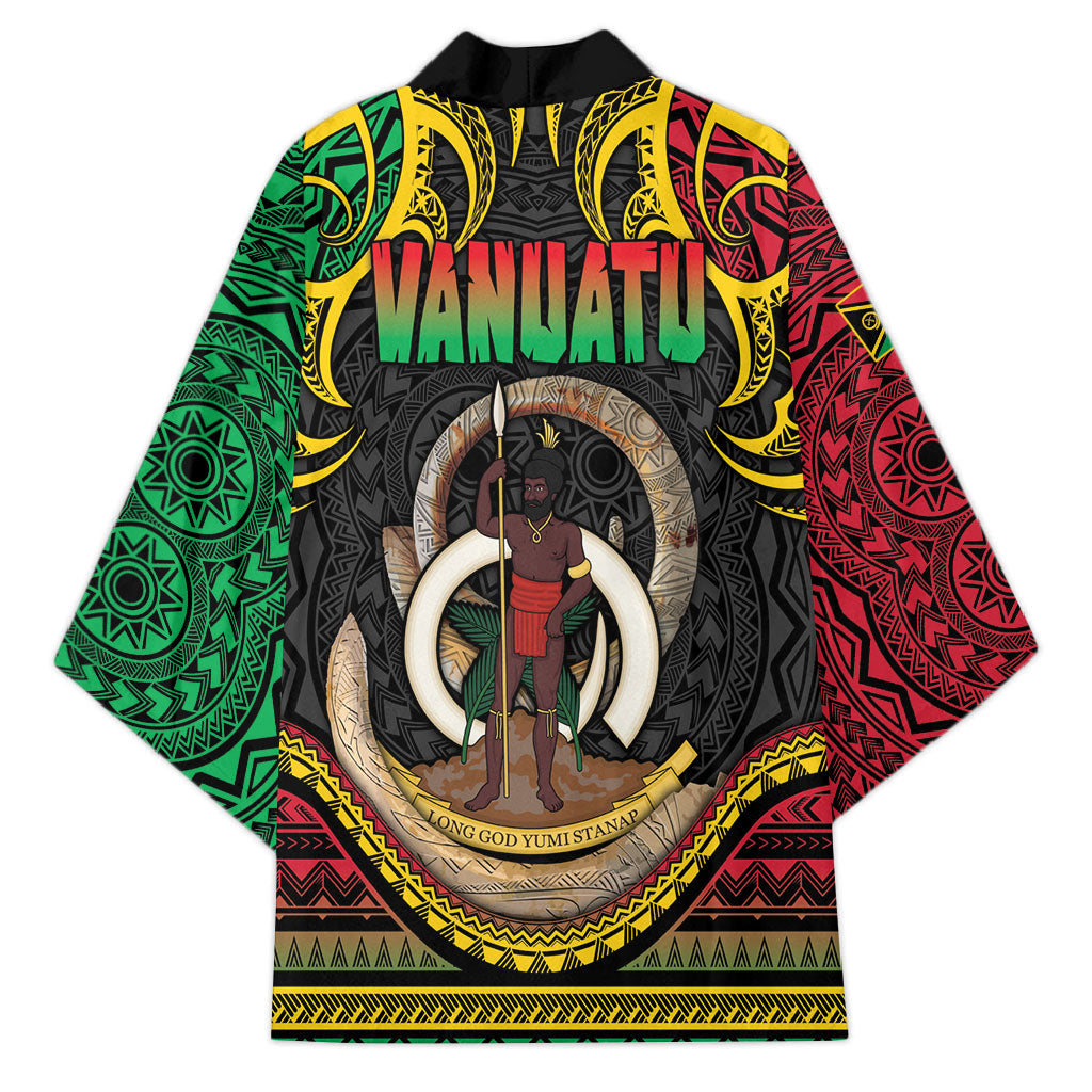 Vanuatu Language Week Kimono Boar Tusk Warrior Tribal Floral Pattern