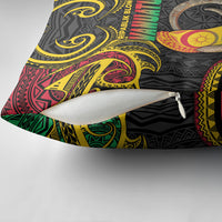 Vanuatu Language Week Pillow Cover Boar Tusk Warrior Tribal Floral Pattern
