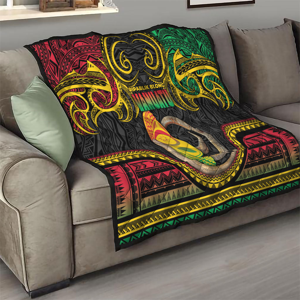 Vanuatu Language Week Quilt Boar Tusk Warrior Tribal Floral Pattern