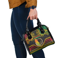 Vanuatu Language Week Shoulder Handbag Boar Tusk Warrior Tribal Floral Pattern