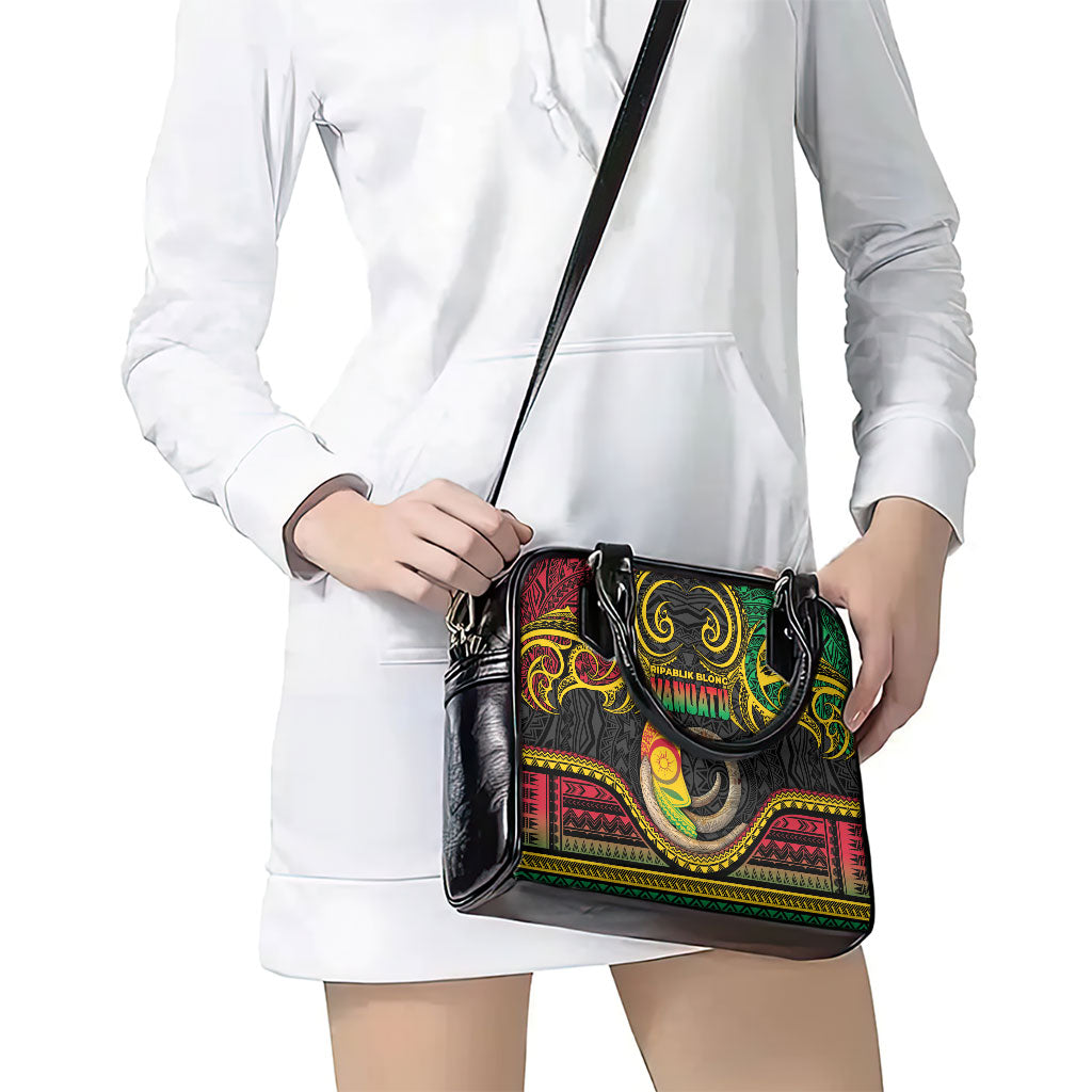 Vanuatu Language Week Shoulder Handbag Boar Tusk Warrior Tribal Floral Pattern