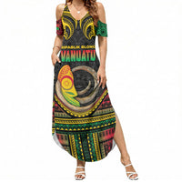 Vanuatu Language Week Summer Maxi Dress Boar Tusk Warrior Tribal Floral Pattern