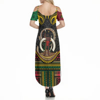 Vanuatu Language Week Summer Maxi Dress Boar Tusk Warrior Tribal Floral Pattern