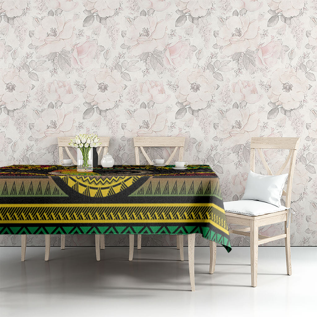 Vanuatu Language Week Tablecloth Boar Tusk Warrior Tribal Floral Pattern