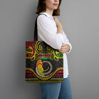 Vanuatu Language Week Tote Bag Boar Tusk Warrior Tribal Floral Pattern