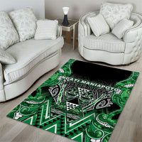Aotearoa Ngati Maniapoto Area Rug Maori Tribal Green Paua Shell Pattern DT05 - Polynesian Pride