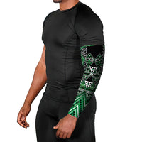 Aotearoa Ngati Maniapoto Arm Sleeves Maori Tribal Green Paua Shell Pattern DT05 - Polynesian Pride