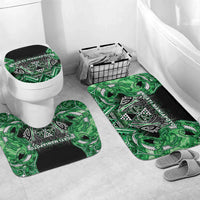 Aotearoa Ngati Maniapoto Bathroom Set Maori Tribal Green Paua Shell Pattern DT05 Mat Set Only (3 pcs) One Size Green - Polynesian Pride
