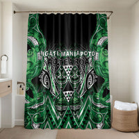 Aotearoa Ngati Maniapoto Bathroom Set Maori Tribal Green Paua Shell Pattern DT05 Shower Curtain Only Green - Polynesian Pride
