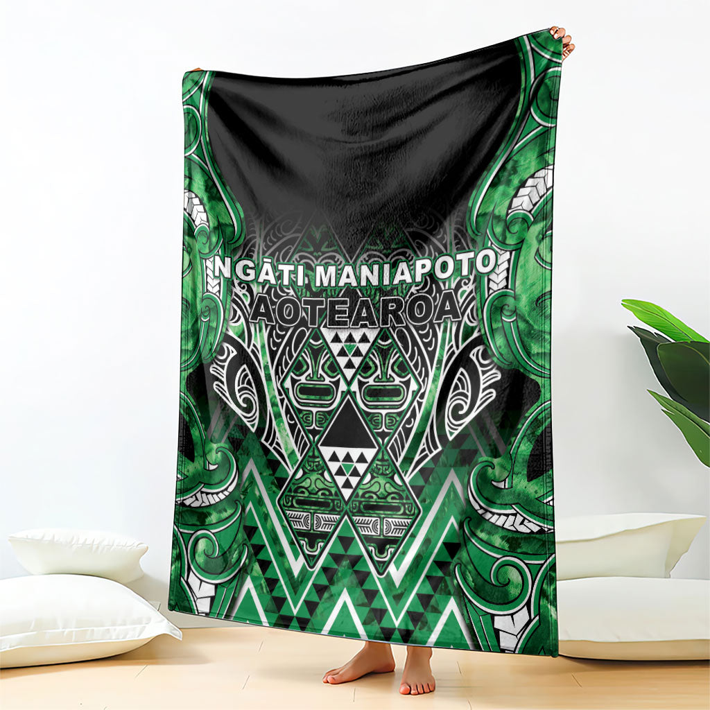 Aotearoa Ngati Maniapoto Blanket Maori Tribal Green Paua Shell Pattern DT05 - Polynesian Pride