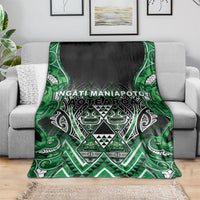 Aotearoa Ngati Maniapoto Blanket Maori Tribal Green Paua Shell Pattern DT05 - Polynesian Pride