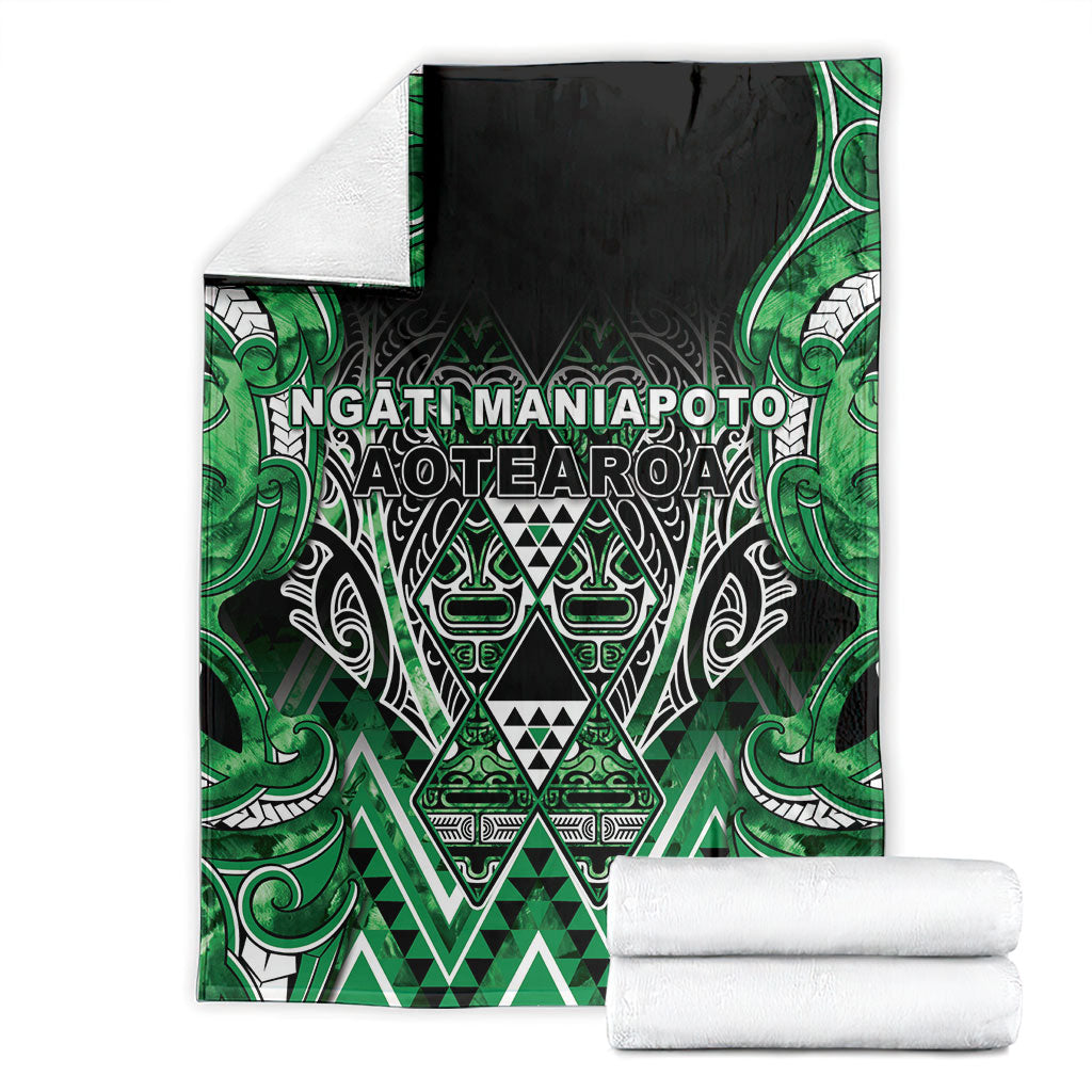 Aotearoa Ngati Maniapoto Blanket Maori Tribal Green Paua Shell Pattern DT05 - Polynesian Pride