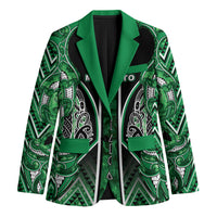 Aotearoa Ngati Maniapoto Blazer Maori Tribal Green Paua Shell Pattern DT05 Unisex Green - Polynesian Pride