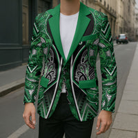 Aotearoa Ngati Maniapoto Blazer Maori Tribal Green Paua Shell Pattern DT05 - Polynesian Pride