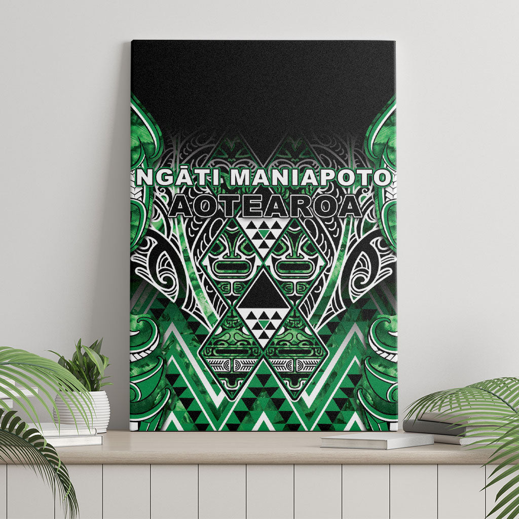 Aotearoa Ngati Maniapoto Canvas Wall Art Maori Tribal Green Paua Shell Pattern DT05 - Polynesian Pride