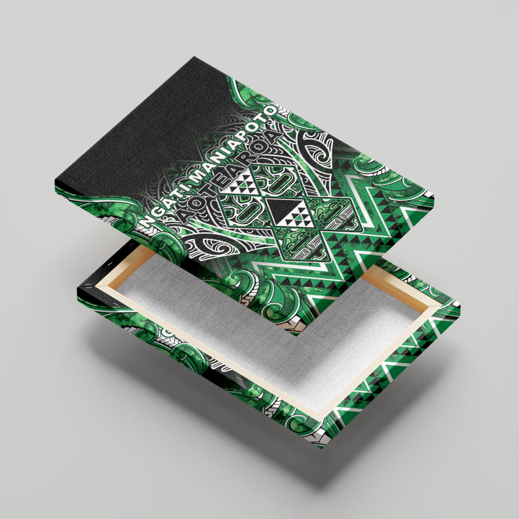 Aotearoa Ngati Maniapoto Canvas Wall Art Maori Tribal Green Paua Shell Pattern DT05 - Polynesian Pride
