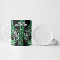Aotearoa Ngati Maniapoto Ceramic Mug Maori Tribal Green Paua Shell Pattern DT05 - Polynesian Pride
