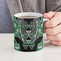 Aotearoa Ngati Maniapoto Ceramic Mug Maori Tribal Green Paua Shell Pattern DT05 - Polynesian Pride