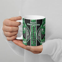 Aotearoa Ngati Maniapoto Ceramic Mug Maori Tribal Green Paua Shell Pattern DT05 - Polynesian Pride