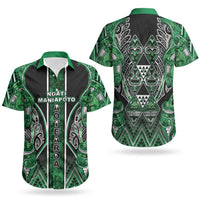 Aotearoa Ngati Maniapoto Couples Matching Tank Maxi Dress and Hawaiian Shirt Maori Tribal Green Paua Shell Pattern DT05 - Polynesian Pride