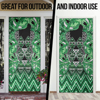 Aotearoa Ngati Maniapoto Door Cover Maori Tribal Green Paua Shell Pattern DT05 - Polynesian Pride