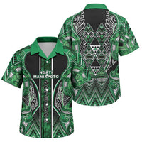 Aotearoa Ngati Maniapoto Family Matching Short Sleeve Bodycon Dress and Hawaiian Shirt Maori Tribal Green Paua Shell Pattern DT05 Son's Shirt Green - Polynesian Pride